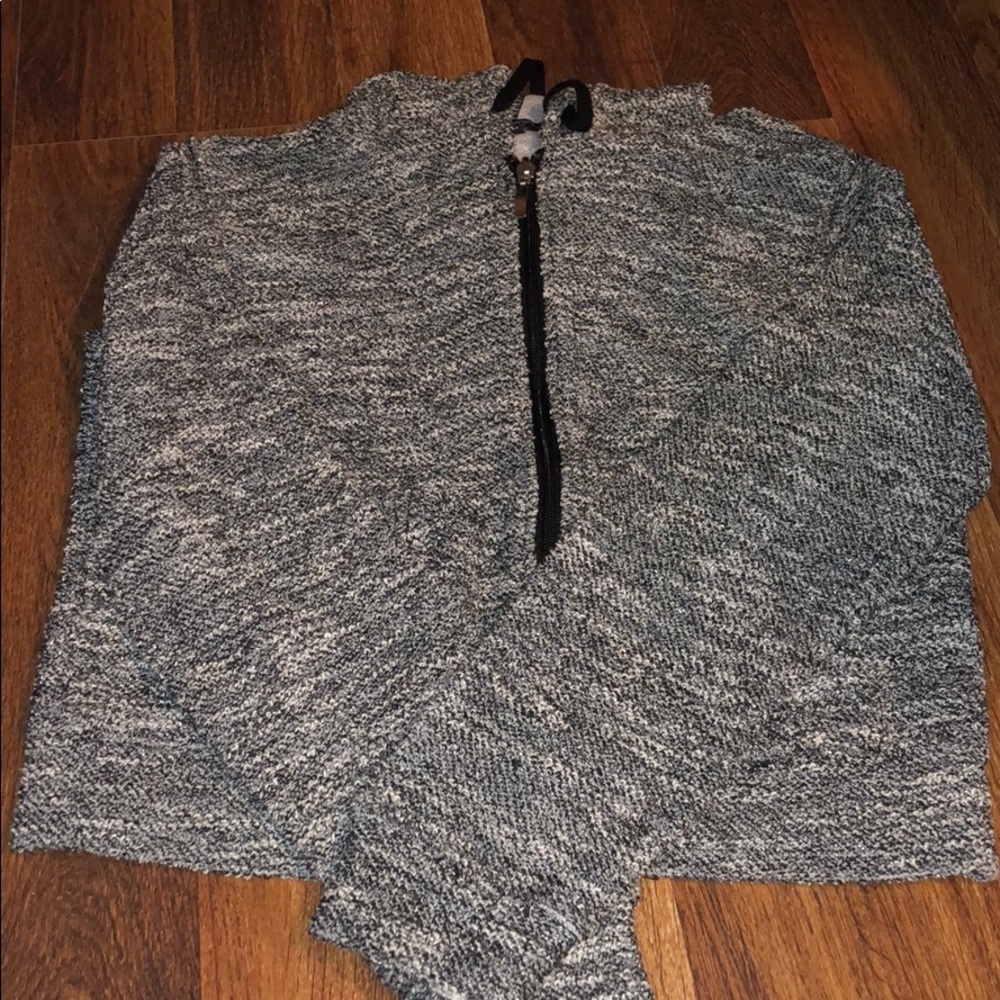 Gray zipper Hoodie